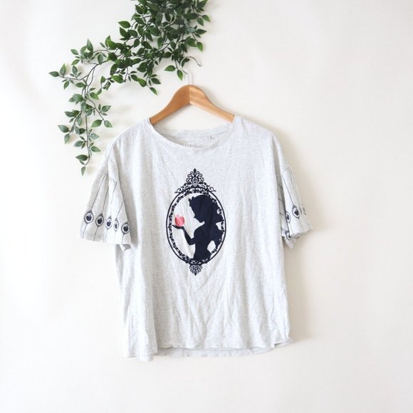 Uniqlo Tops - Uniqlo Disney Snow White Women's Short Sleeve Flocked Top M Medium Gray